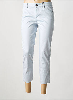 Pantalon 7/8 țesătură poplin talie joasă albastru STREET ONE femeie