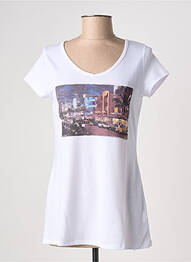 Tricou imprimeu fantezie mâneci scurte alb TRUE LEGEND femme
