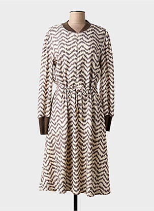 Rochie midi mâneci lungi mâneci lungi bej K-DESIGN femeie