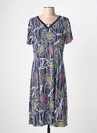Rochie midi imprimeu fantezie mâneci scurte albastru FRANCE RIVOIRE femme