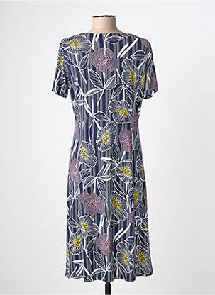 Rochie midi imprimeu fantezie mâneci scurte albastru FRANCE RIVOIRE femeie