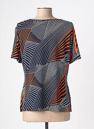 Tricou imprimeu fantezie mâneci scurte albastru FRANCE RIVOIRE femeie