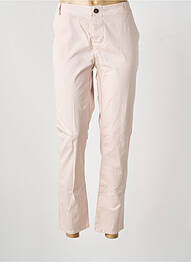 Pantalon chino țesătură poplin mărime normală roz LA FEE MARABOUTEE femme