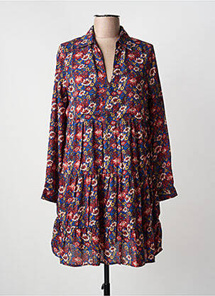 Rochie midi imprimeu floral mâneci lungi albastru KAPORAL femeie