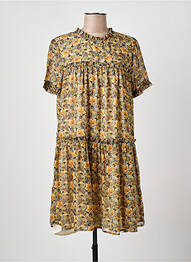 Rochie midi imprimeu floral mâneci scurte galben MOLLY BRACKEN femeie