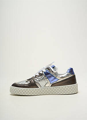 Adidași material neted toc plat până la 3 cm argintiu REGARD femeie
