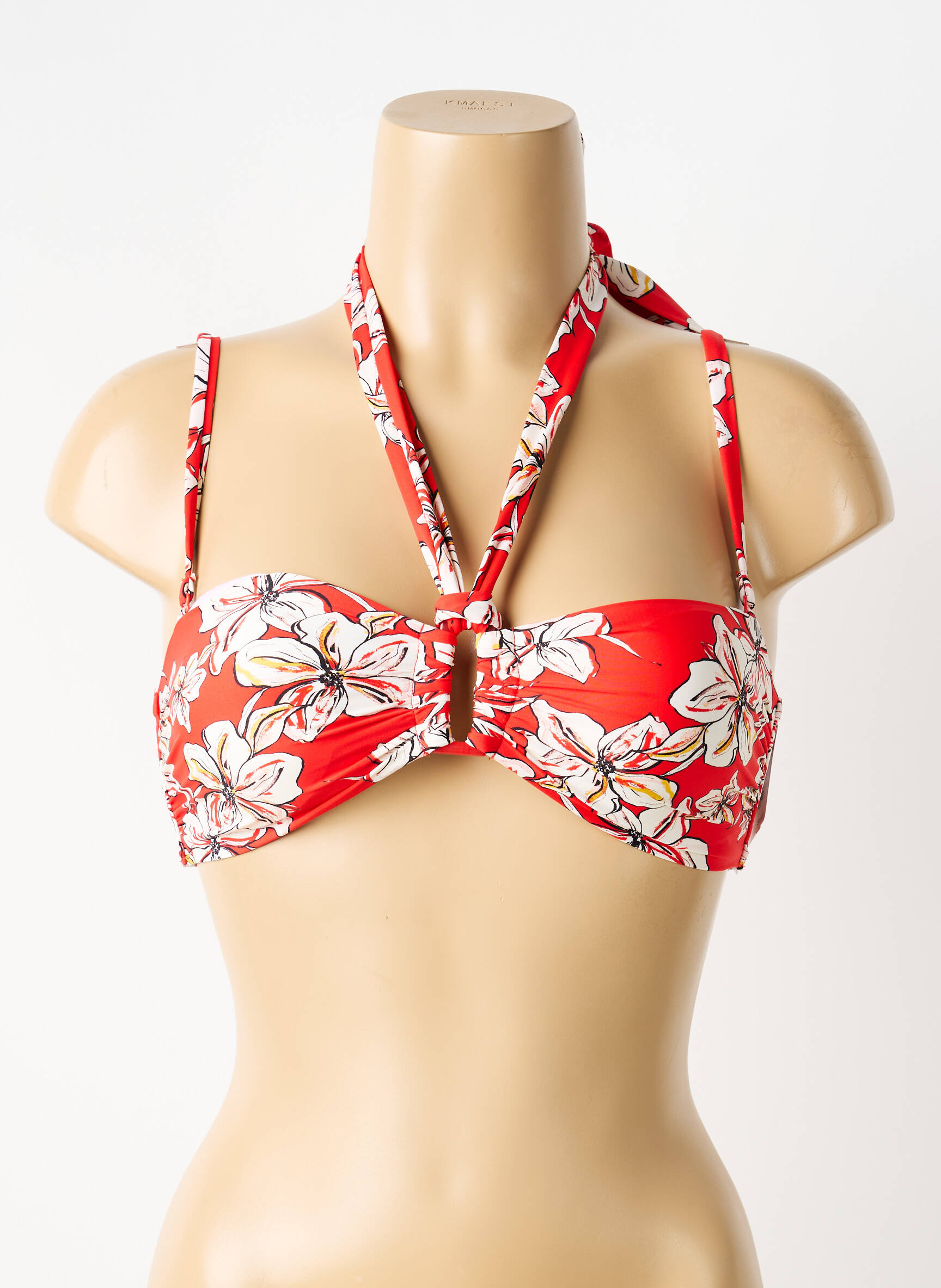 Sutien de costum de baie elasticitate sutien cu susținere înaltă și burete detașabil roșu AUBADE femeie