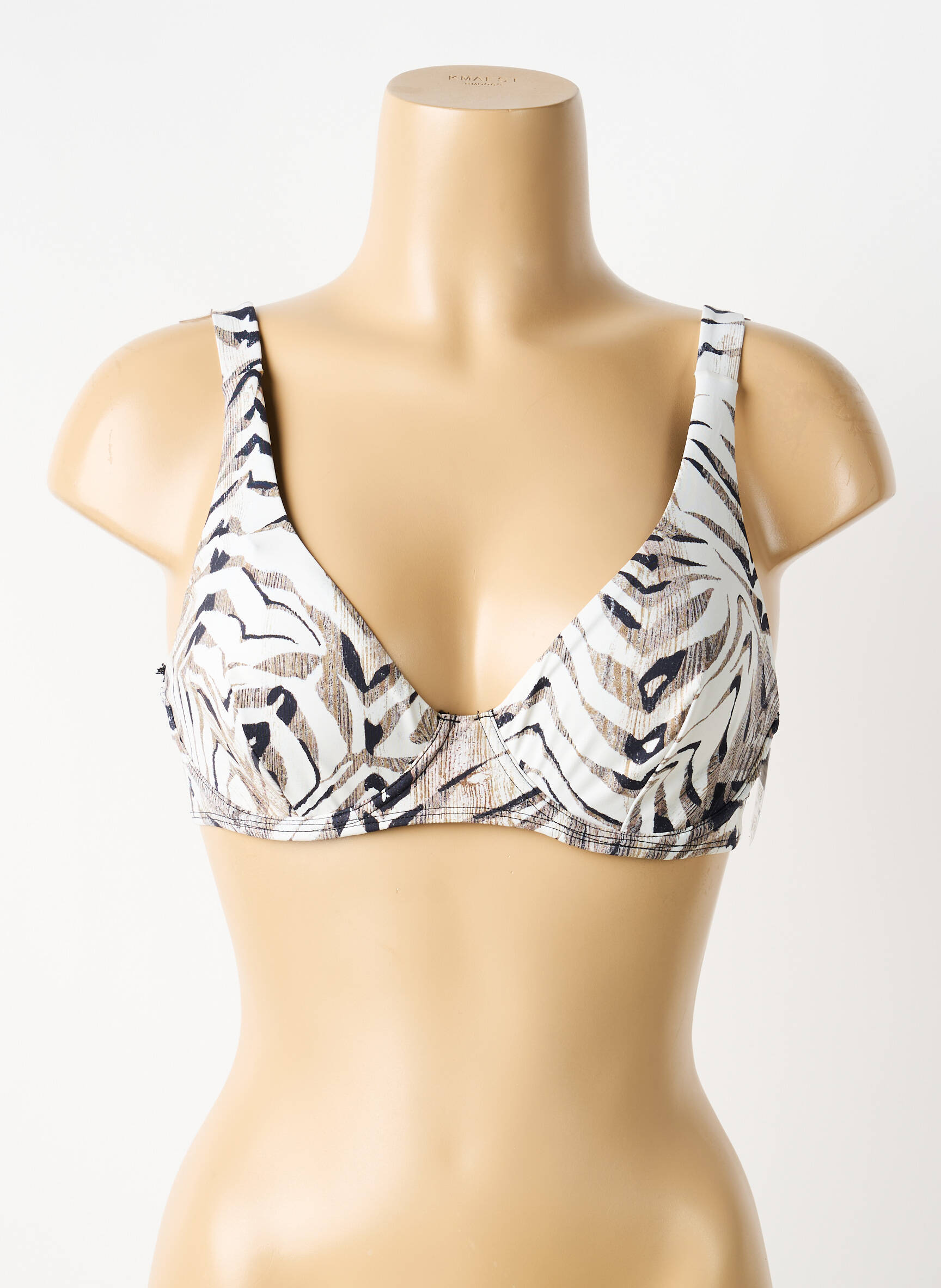 Sutien de costum de baie elasticitate sutien cupe întregi cu decolteu înalt bej AUBADE femeie