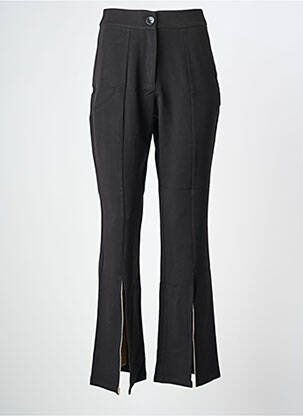 Pantalon drept țesătură poplin mărime normală negru ELÈSIG femeie