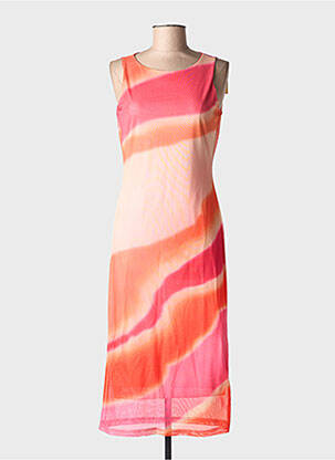 Rochie midi imprimeu fantezie fără mâneci roz AGNESE STUDIOS femme