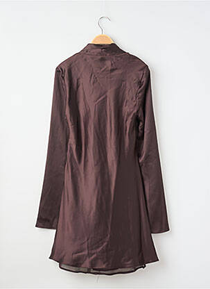 Rochie scurtă mâneci lungi mâneci lungi maro ZARA femeie