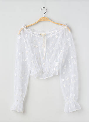 Top guler rotund mâneci lungi alb FOR LOVE & LEMONS femeie