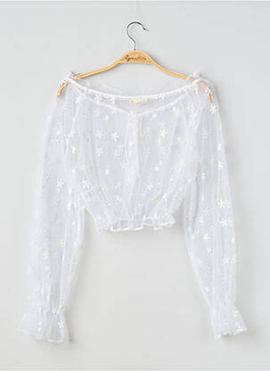 Top guler rotund mâneci lungi alb FOR LOVE & LEMONS femeie