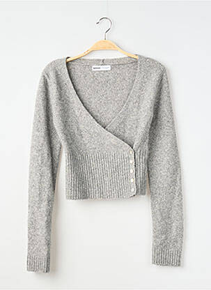 Pulover croială cambrată mâneci lungi gri BERSHKA femme