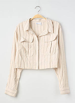 Cămașă croială cambrată mâneci lungi bej ASOS femme
