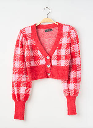 Vestă cu mâneci lungi tricot tricot pufos roșu BERSHKA femme