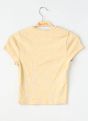Tricou serigrafie flockată mâneci scurte bej BDG femeie