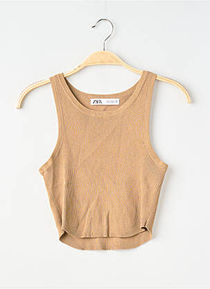 Top elasticitate fără mâneci maro ZARA femme