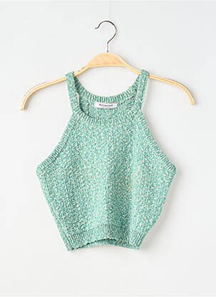 Top croială cambrată fără mâneci verde REMEMBER femme