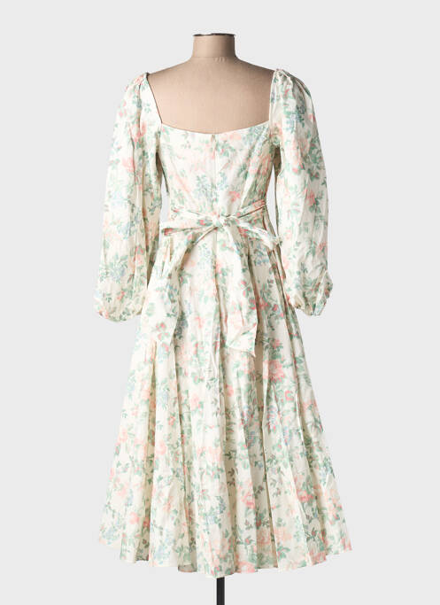 Rochie midi imprimeu floral mâneci lungi alb SELKIE femme