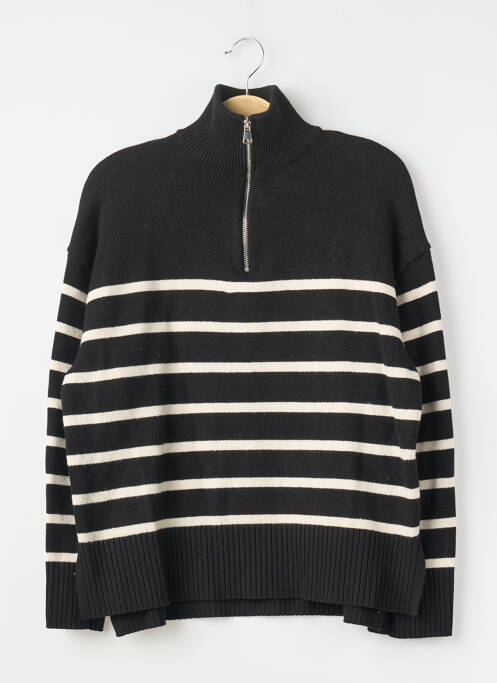 Pulover tricotaj din plasă mâneci lungi negru ZARA femme