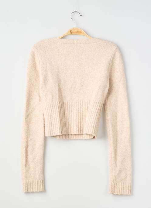 Vestă cu mâneci lungi elasticitate bej BERSHKA femme