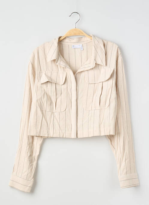 Cămașă croială cambrată mâneci lungi bej ASOS femme