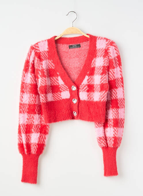 Vestă cu mâneci lungi tricot tricot pufos roșu BERSHKA femme