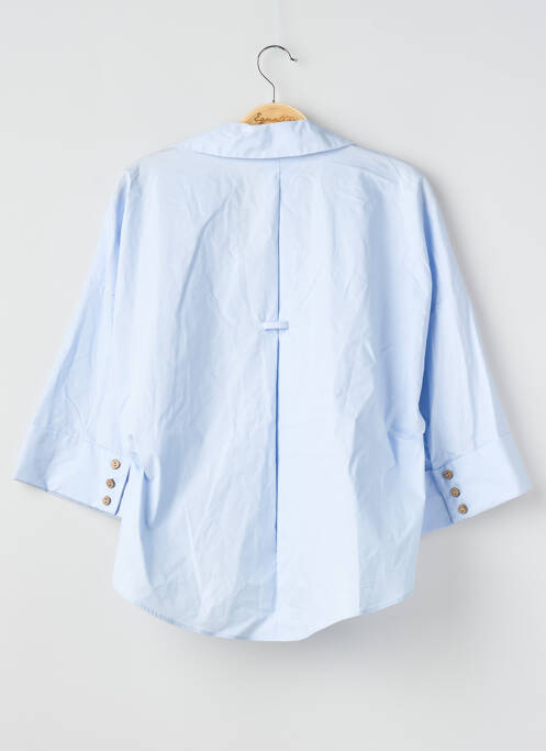 Cămașă țesătură poplin mâneci 3/4 albastru ZARA femme