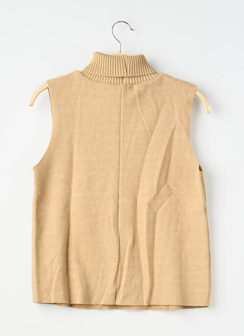 Pulover cu guler înalt elasticitate fără mâneci maro ZARA femme