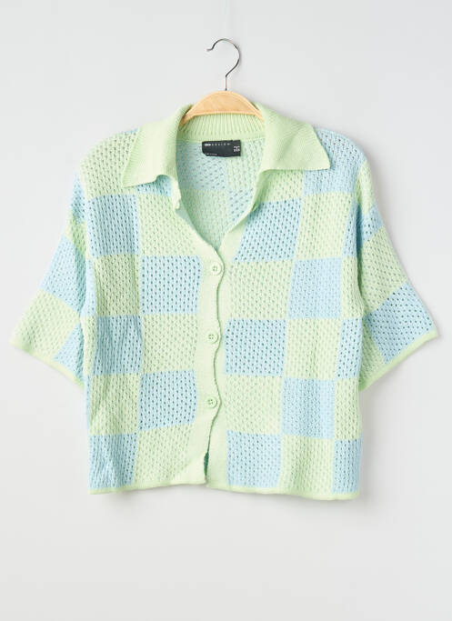 Vestă cu mâneci scurte tricotaj din plasă verde ASOS femme