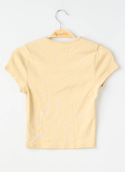 Tricou serigrafie flockată mâneci scurte bej BDG femme