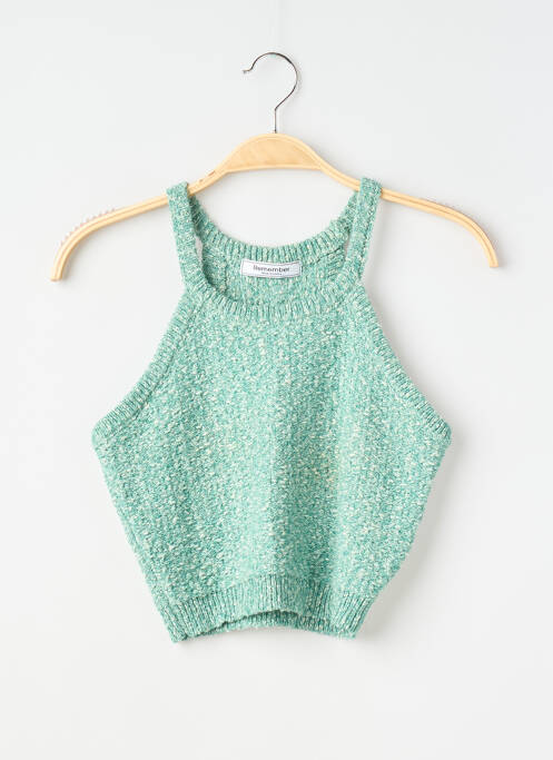 Top croială cambrată fără mâneci verde REMEMBER femme