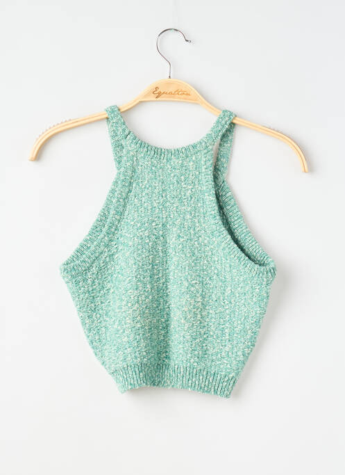 Top croială cambrată fără mâneci verde REMEMBER femme