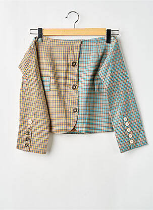 Fustă scurtă croială dreaptă albastru HER OWN femme