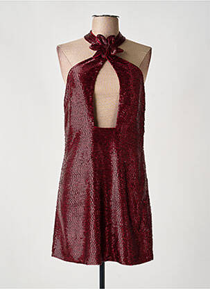 Rochie scurtă închidere cu fermoar la spate bretele subțiri roșu MESHKI femme