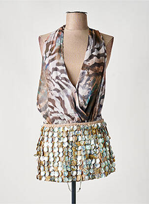 Top croială cambrată bretele subțiri maro JADED LONDON femme