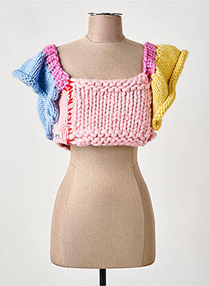 Pulover croială cambrată mâneci scurte roz HOPE MACAULAY femme