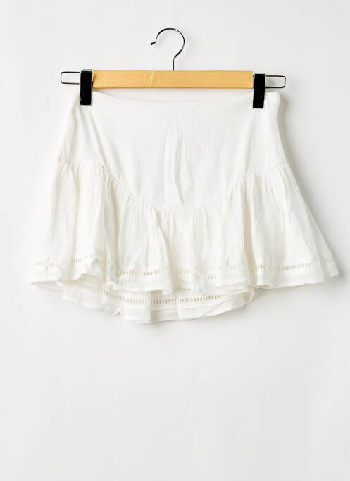 Fustă mini închidere cu fermoar lateral alb BERSHKA femme