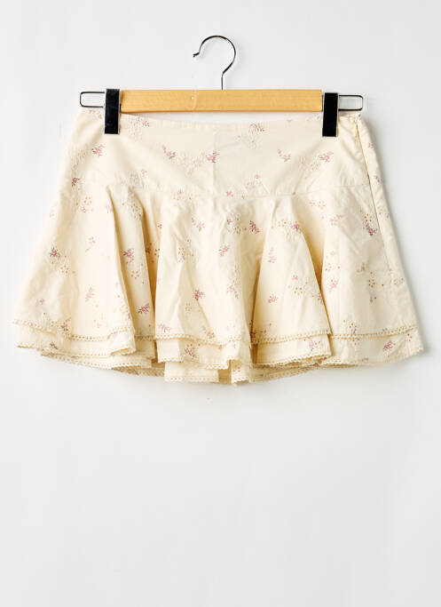 Fustă mini închidere cu fermoar lateral bej ZARA femme