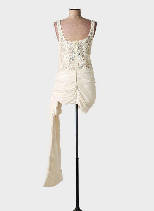 Rochie scurtă închidere cu fermoar la spate bretele subțiri bej INNOVARE DENIM femme