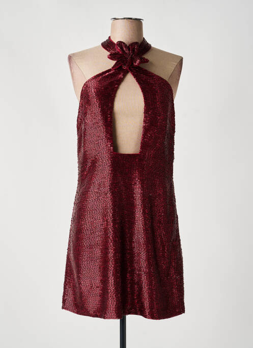 Rochie scurtă închidere cu fermoar la spate bretele subțiri roșu MESHKI femme