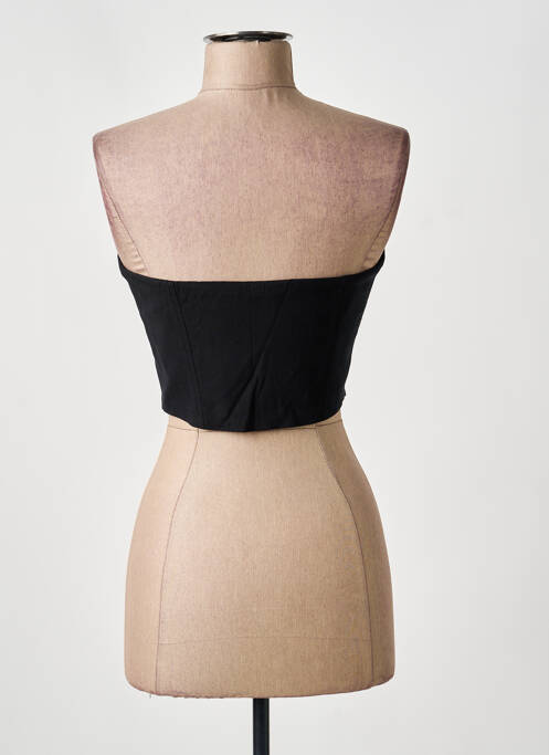 Top guler pătrat fără mâneci negru BERSHKA femme