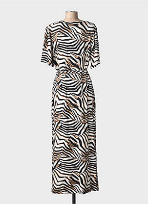 Rochie lungă mâneci scurte mâneci scurte bej GEISHA femeie