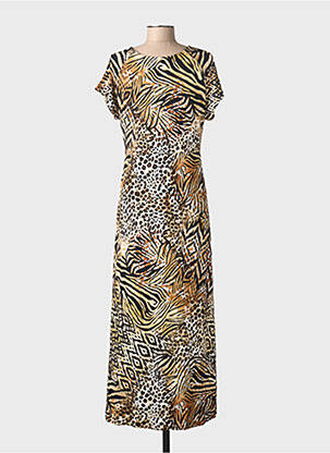 Rochie lungă mâneci scurte mâneci scurte maro GEISHA femeie