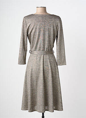Rochie midi imprimeu fantezie mâneci lungi bej LONKEL femeie