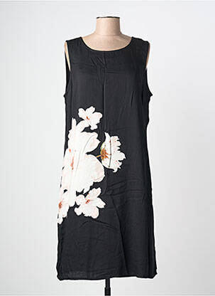 Rochie midi imprimeu floral fără mâneci negru CREAM femeie