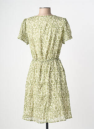 Rochie midi imprimeu floral mâneci scurte verde C'EST BEAU LA VIE femeie