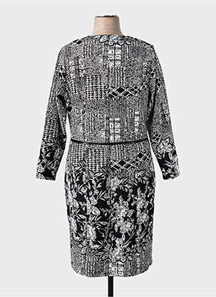 Rochie midi imprimeu fantezie mâneci lungi negru GUY DUBOUIS femeie