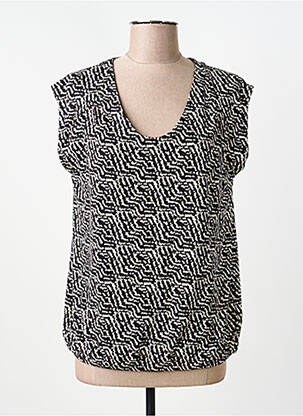 Top țesătură jersey mâneci scurte negru STREET ONE femeie